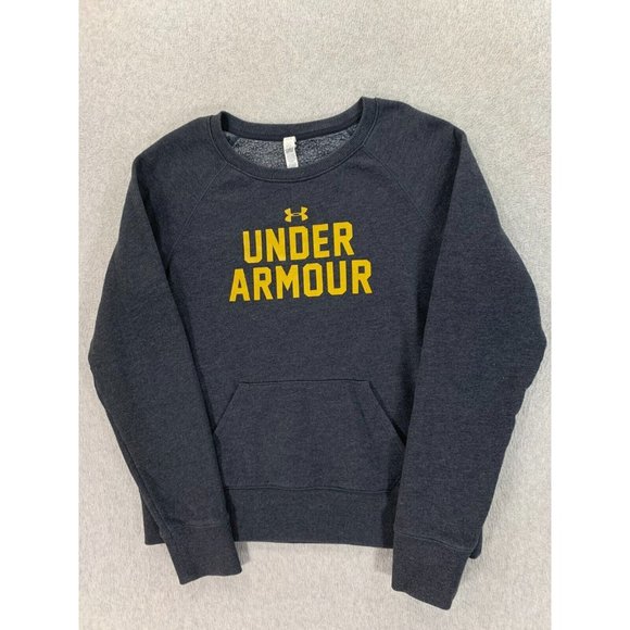 Under Armour Cotton Blend Logo Crew Sweatshirt (Women's Large) Gray - Picture 1 of 11